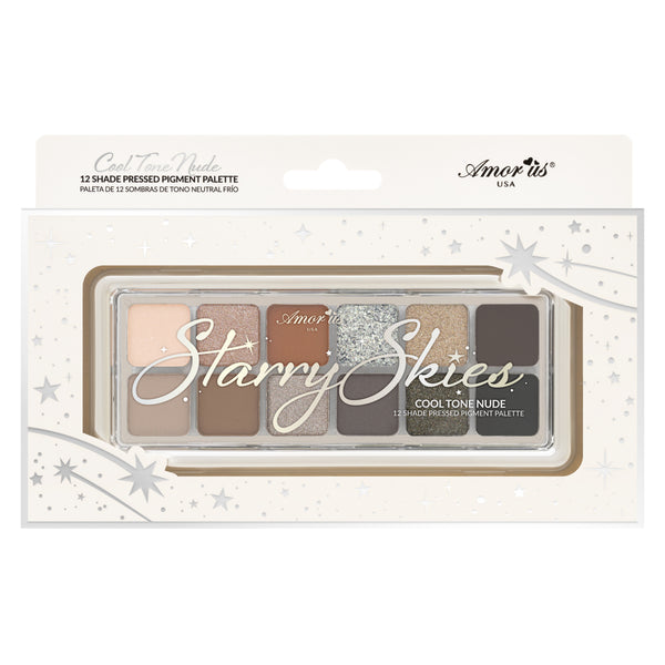 Amorus Starry Skies Silky Pressed Pigment Palette smooth formula Pocket size Versatile color range High payoff
Matte, Shimmer, Foil finish Amor Us