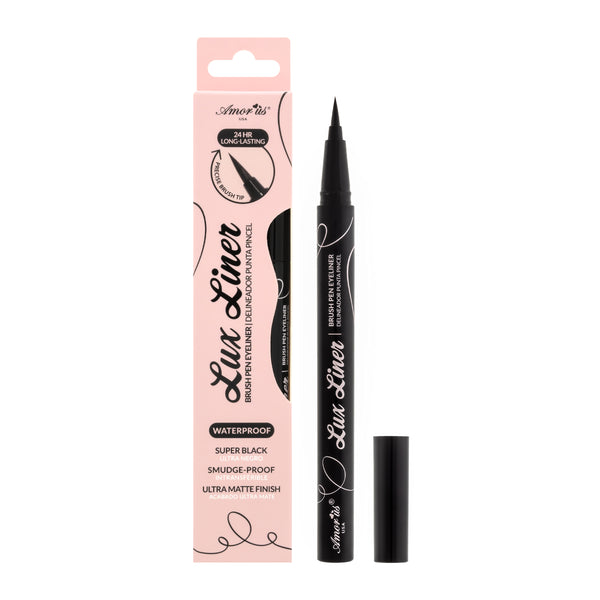 Amorus USA #amorususa Lux Brush Tip Waterproof Eyeliner Cruelty-Free Pareben-Free Waterproof Brush Tip Ultra-Matte Finish Highly-Pigmented Smudge-Resistant Easy to apply Amor Us