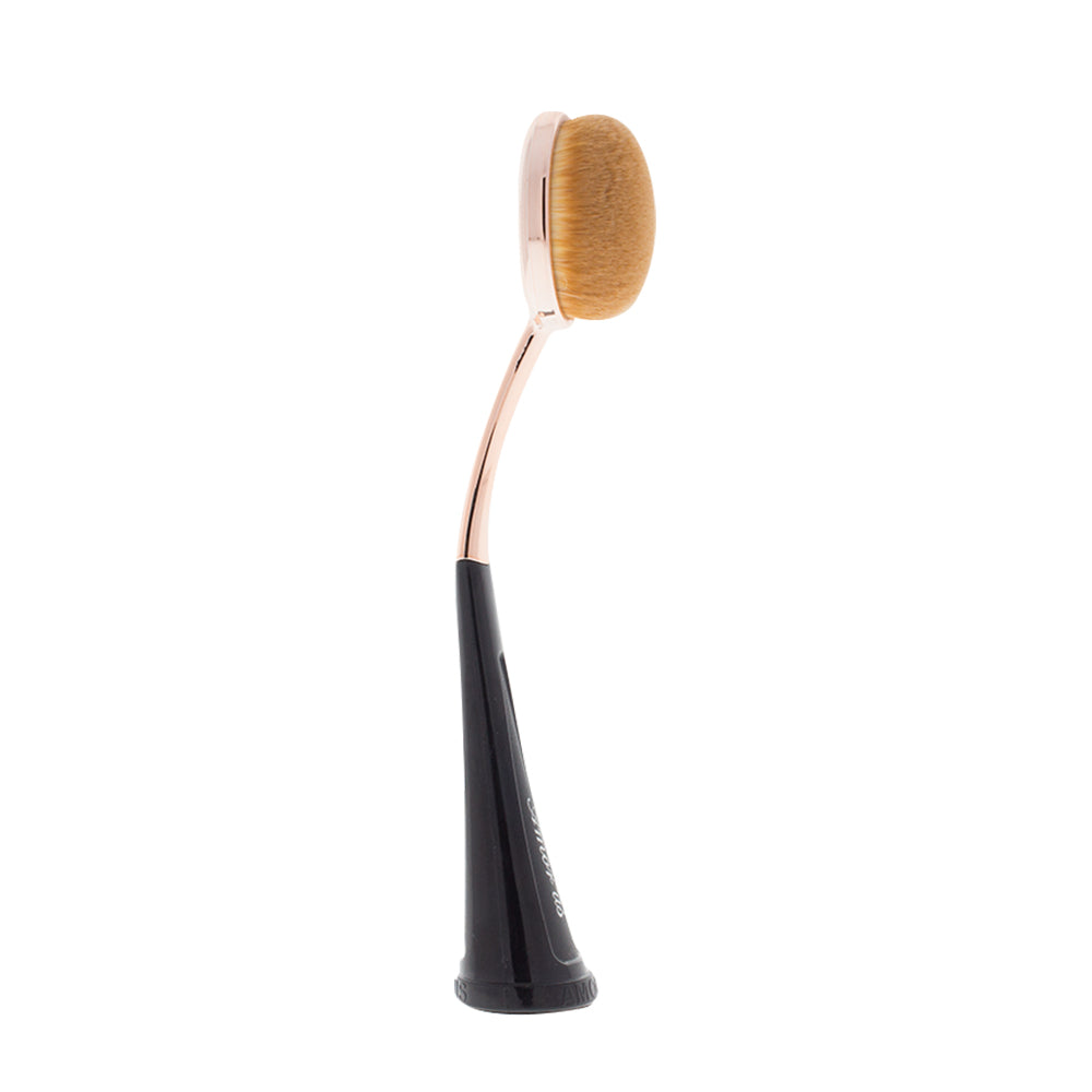 Oval Foundation Brush 5 Pcs Toothbrush Makeup Brushes(Black Handle Rose  Gold) 